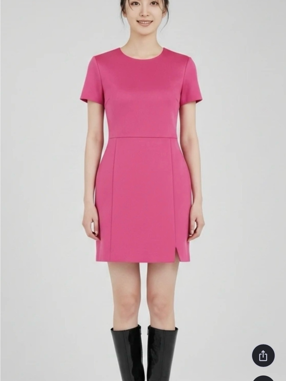French Connection Hot Pink Short Sleeve Mini Dress
